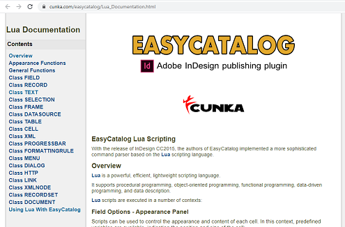 EasyCatalog LUA Documentation