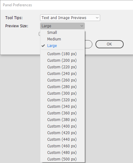 EasyCatalog Panel Preference Preview Size
